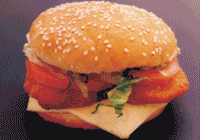 Chicken burger pictured on the original Golden Chicken website